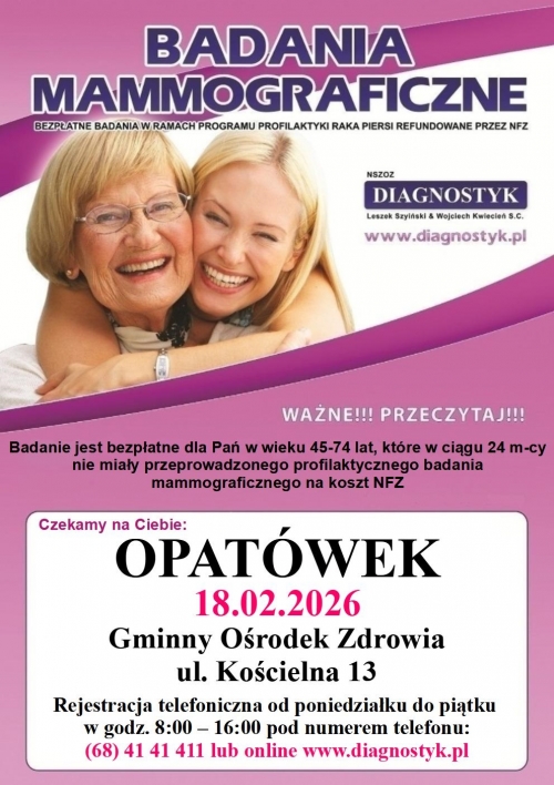obrazek Badania mammograficzne  wiecej