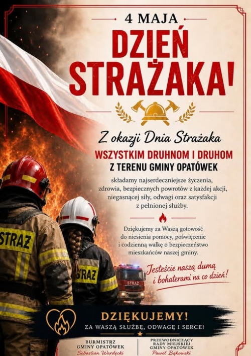 Zdjęcie do aktualności: 4 MAJA - DZIEŃ STRAŻAKA wiecej