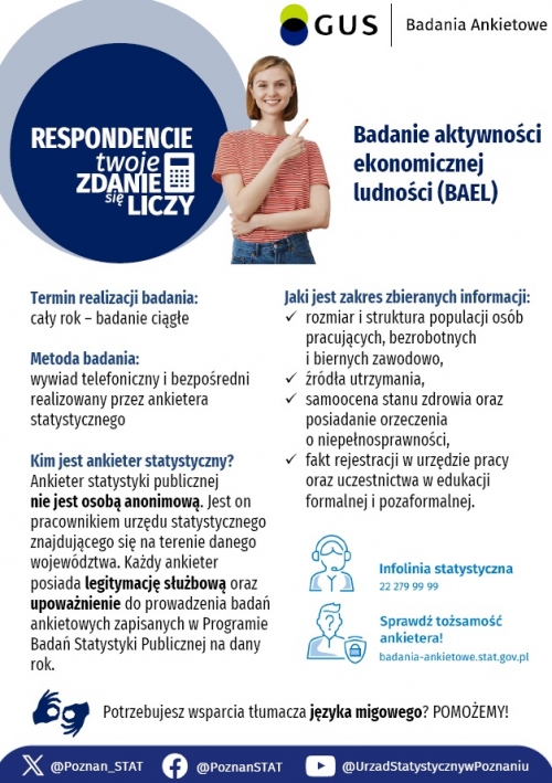 Zdjęcie do aktualności: Badanie aktywności ekonomicznej ludności (BEAL) wiecej