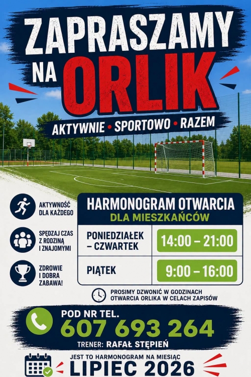 Zdjęcie do aktualności: HARMONOGRAM - ORLIK wiecej